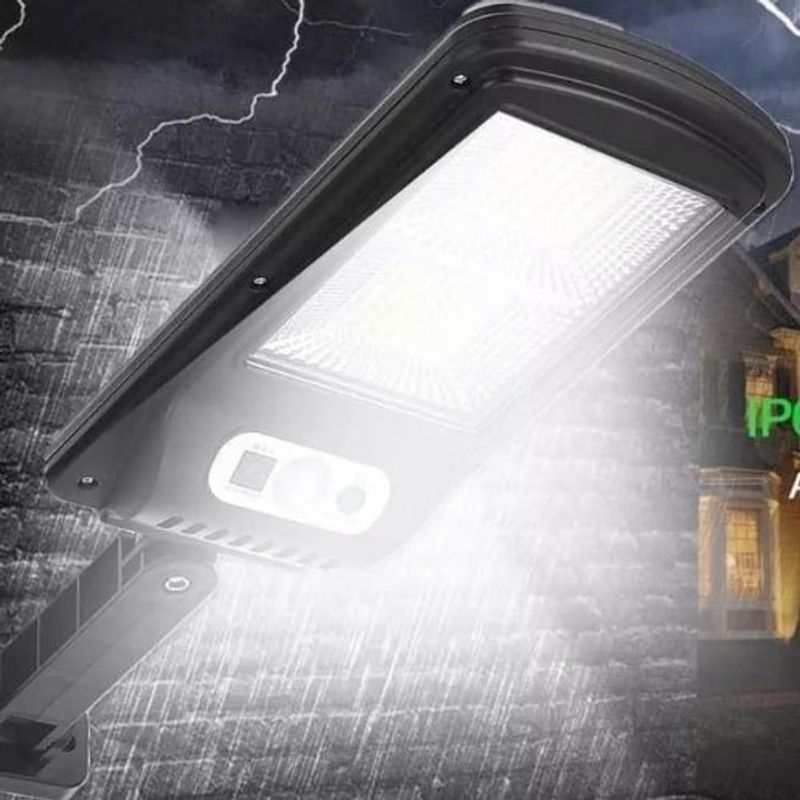 luminária solar ecosolis poste 20w mini com sensor luz branco frio
