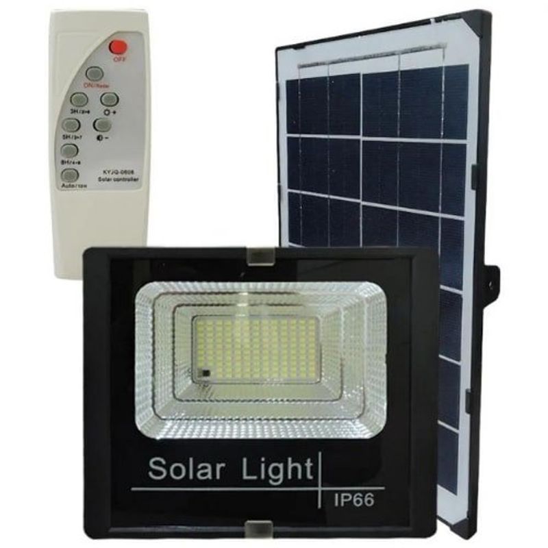 refletor solar ecosolis 100w led luz fixa com placa solar eco-aaa-100