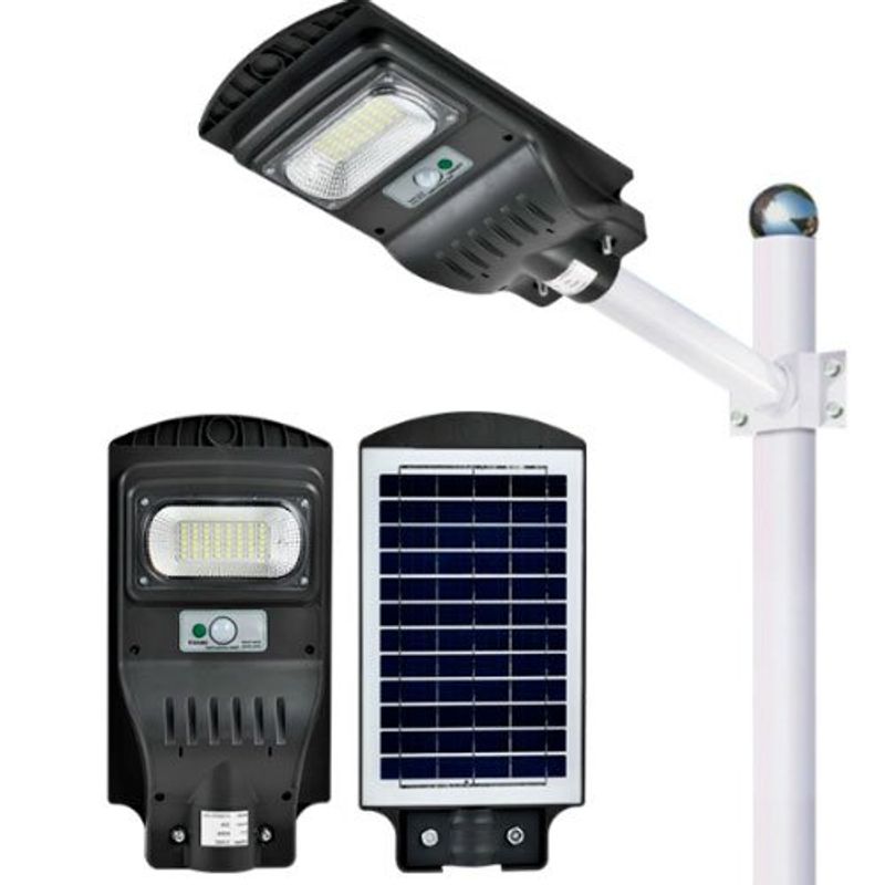 luminária solar ecosolis poste com sensor 50w eco-50-aaa