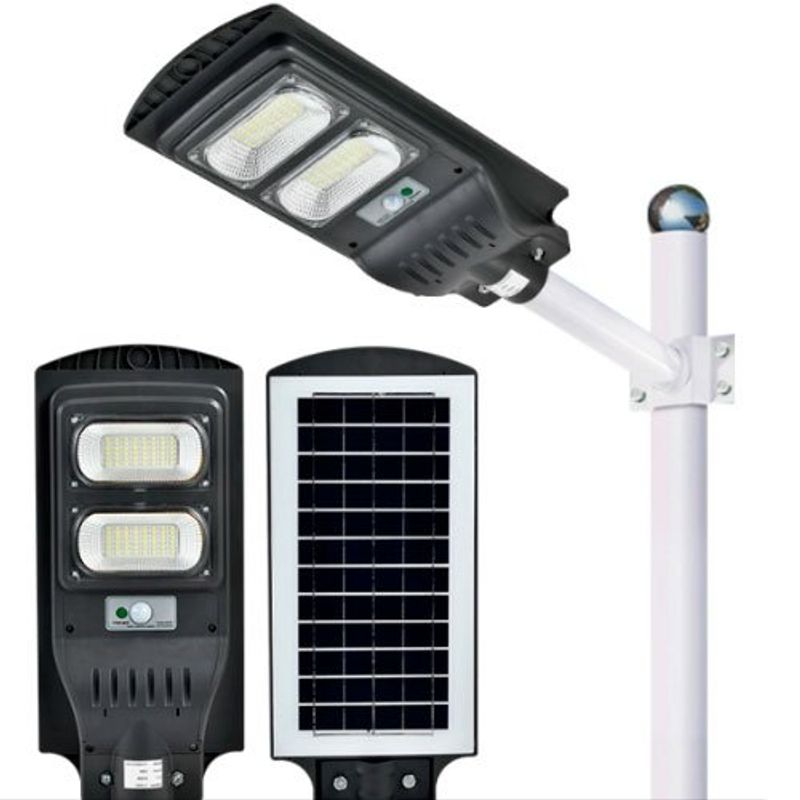 luminária solar ecosolis poste com sensor 100w eco-100-aaa