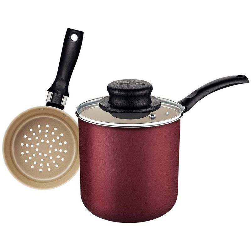 cuscuzeira tramontina turim 10cm 800ml antiaderente vermelho 20273710
