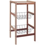 fruteira tramontina utilínea em madeira mista com 2 cestos 13559072