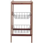 fruteira tramontina utilínea em madeira mista com 2 cestos 13559072