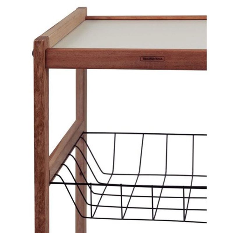 fruteira tramontina utilínea em madeira mista com 2 cestos 13559072