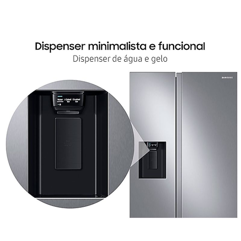 geladeira side by side samsung 602l 127v inox look rs60
