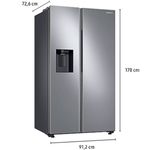 geladeira side by side samsung 602l 127v inox look rs60