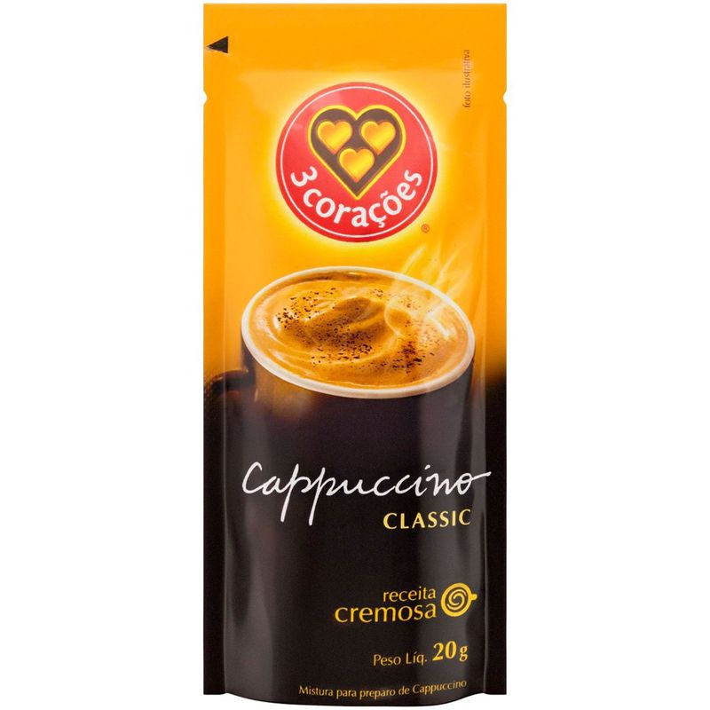cappuccino 3 corações classic sachê 20g