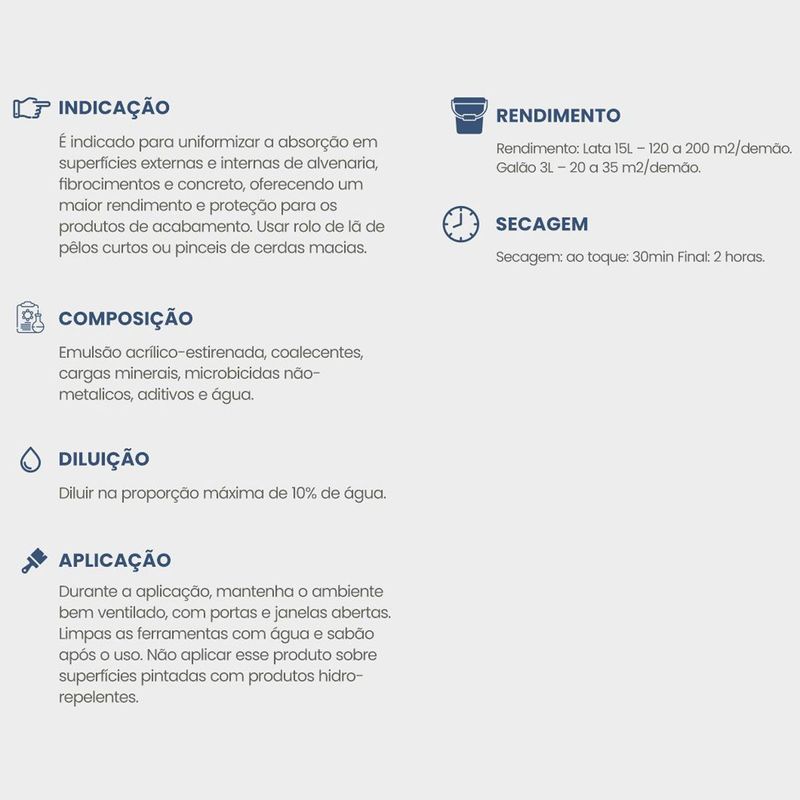 selador acrílico galão hidrotintas 3l (mp)