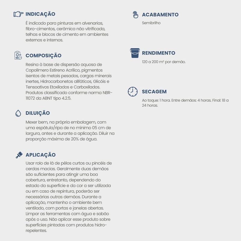 tinta acrílica hidrotintas standard semibrilho 15l brilho e cor palha (mp)