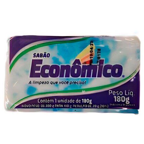 Sabão em Pedaço Marmorizado Econômico Azul Pacote com 180g
