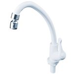 torneira de mesa para cozinha bica móvel civitt alavanca abs branco (mp)