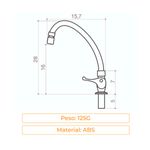 torneira de mesa para cozinha bica móvel civitt alavanca abs branco (mp)