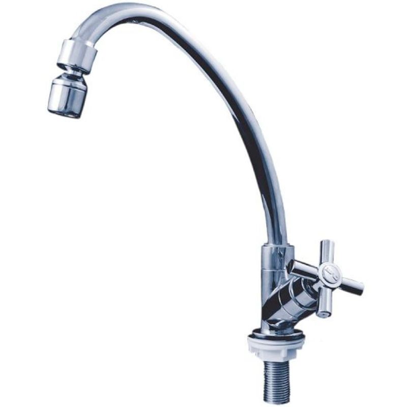 torneira de mesa para cozinha bica móvel cruzeta abs cromado civitt (mp)