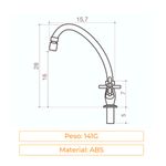 torneira de mesa para cozinha bica móvel cruzeta abs cromado civitt (mp)