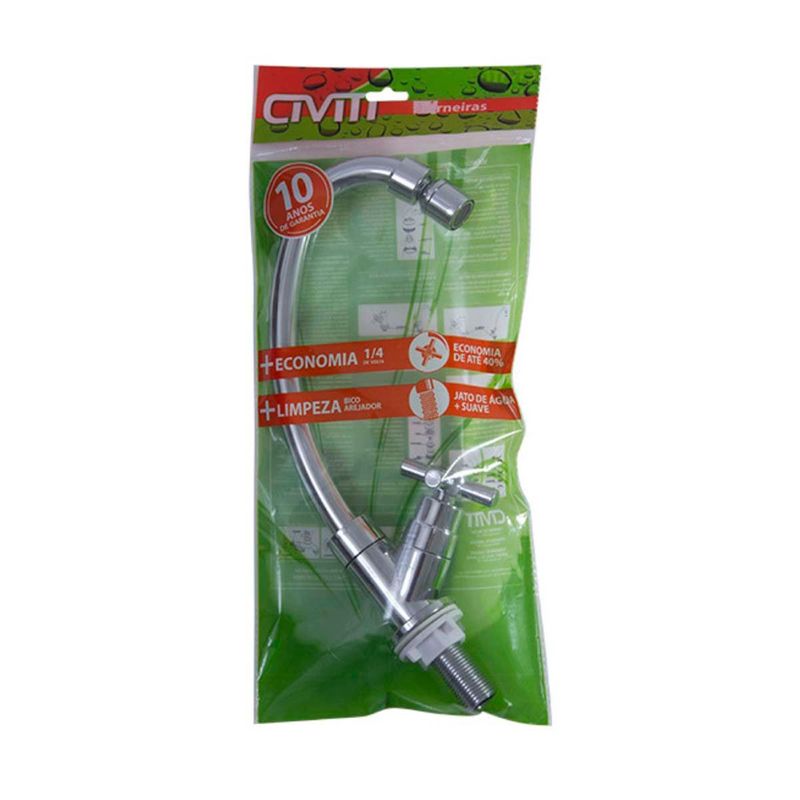 torneira de mesa para cozinha bica móvel cruzeta abs cromado civitt (mp)