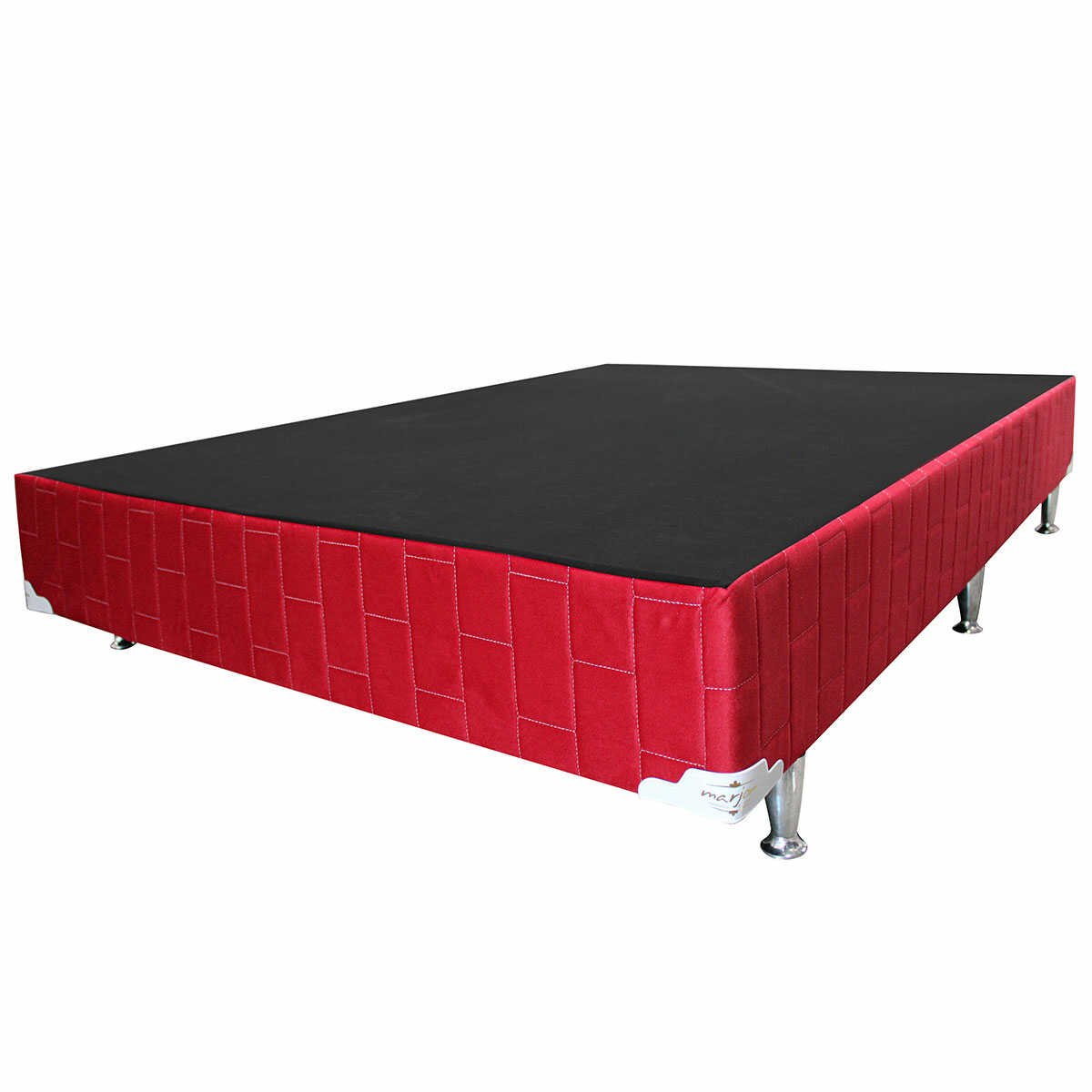 Base Cama Box Casal Marjom Vênus Vermelho 26x138x188cm