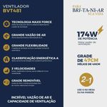 ventilador de mesa e parede britânia max force preto bvt481