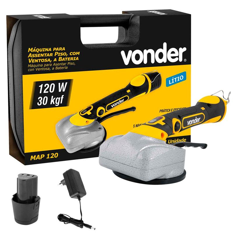 máquina para assentar piso com ventosa vonder à bateria 12v map120