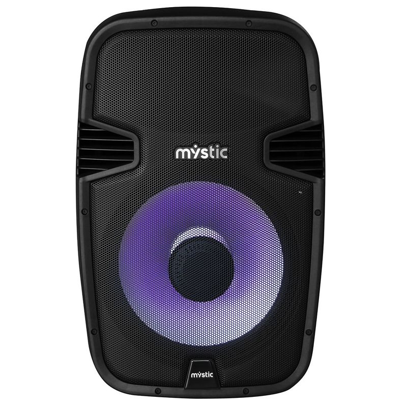 caixa de som amplificada mystic bluetooth com microfone sem fio preto my-ps505t