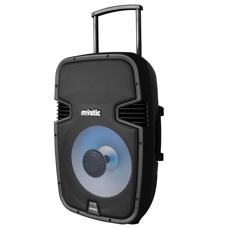 caixa de som amplificada mystic bluetooth com microfone sem fio preto my-ps505t