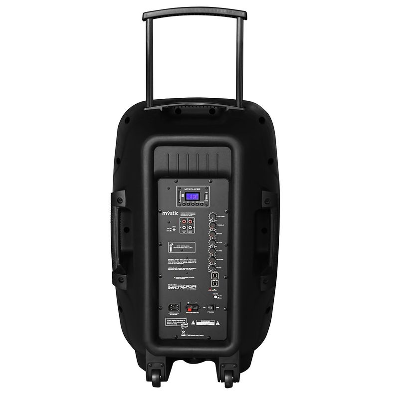 caixa de som amplificada mystic bluetooth com microfone sem fio preto my-ps505t