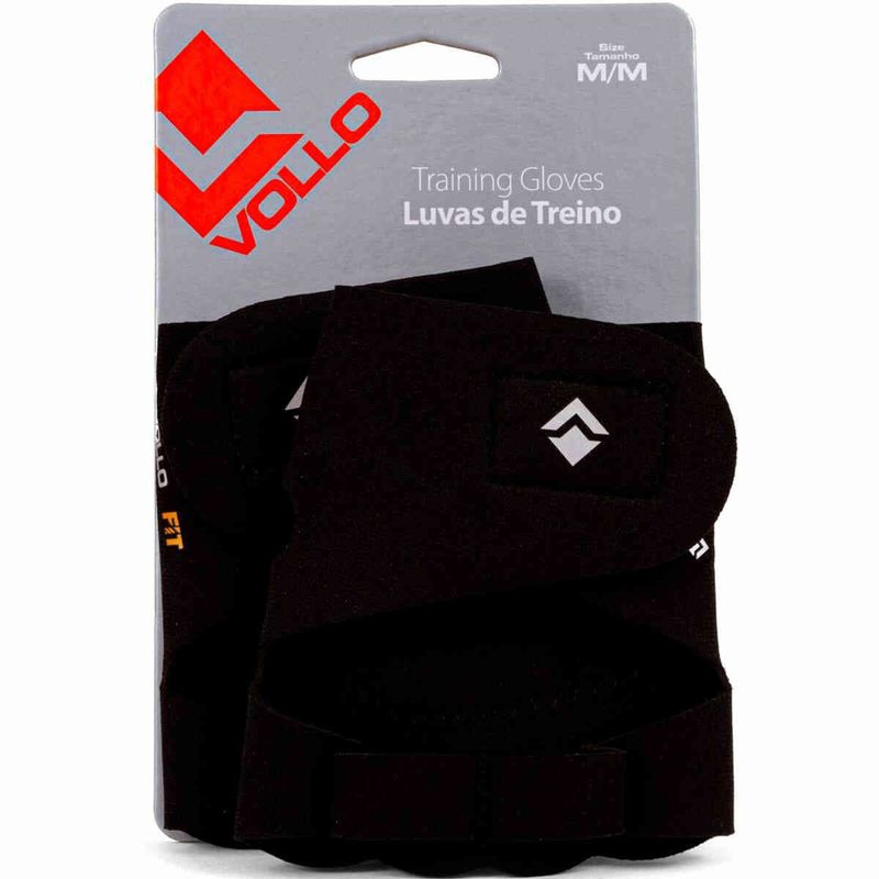 luva de musculação vollo tamanho m preto vp1102