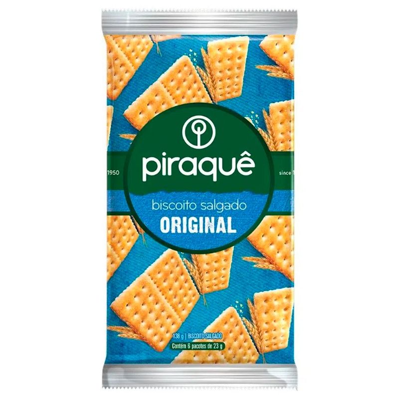 biscoito salgado piraquê original 138g