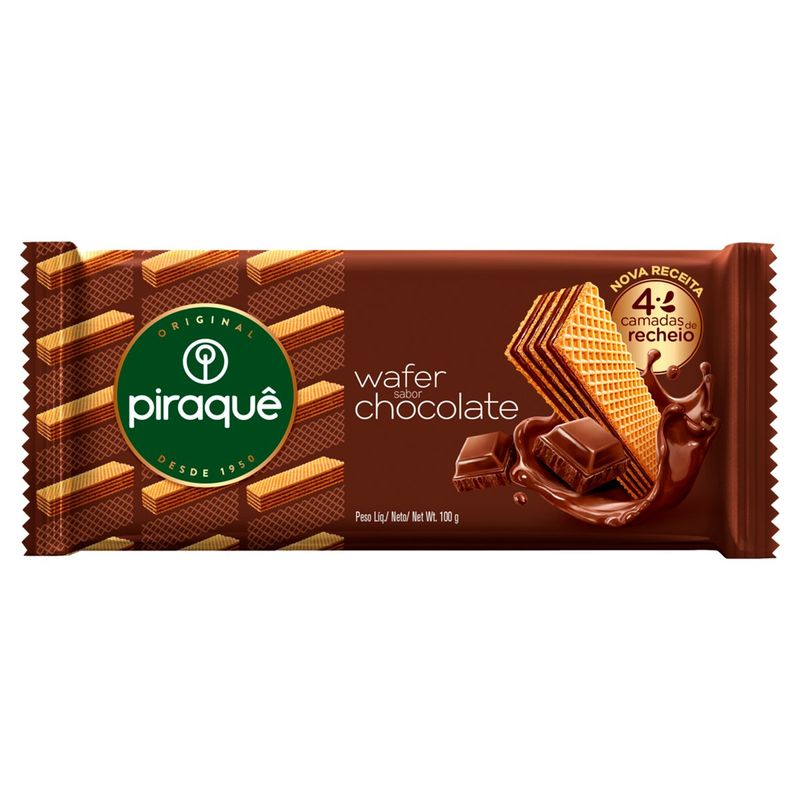 biscoito wafer piraquê chocolate 100g