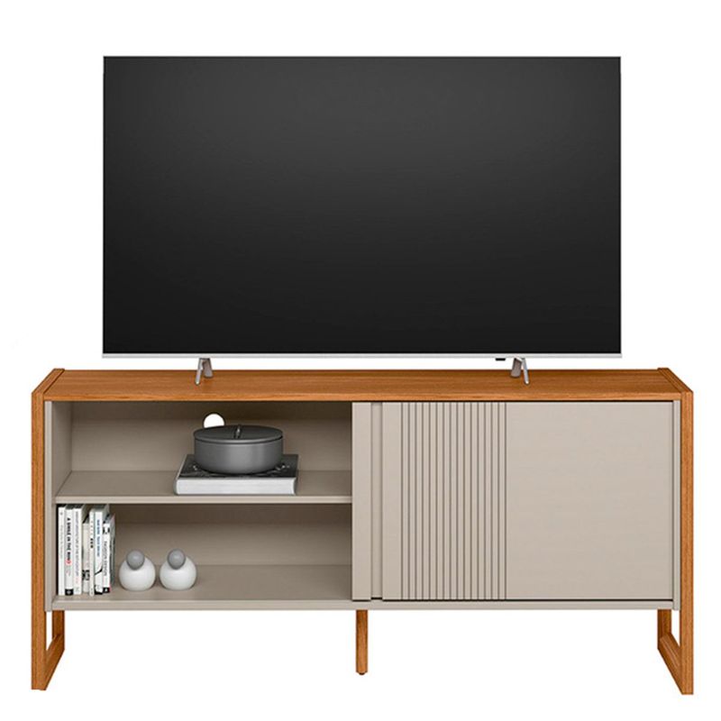 rack para tv até 55" linea gold brasil nature e off white