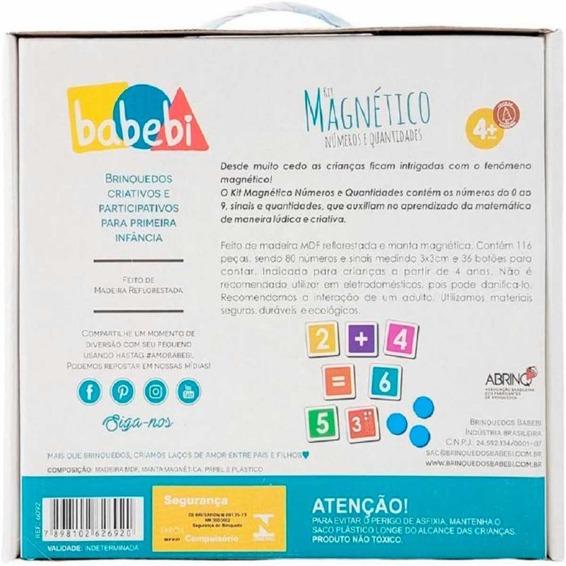 kit magnético babebi números e quantidades (mp)