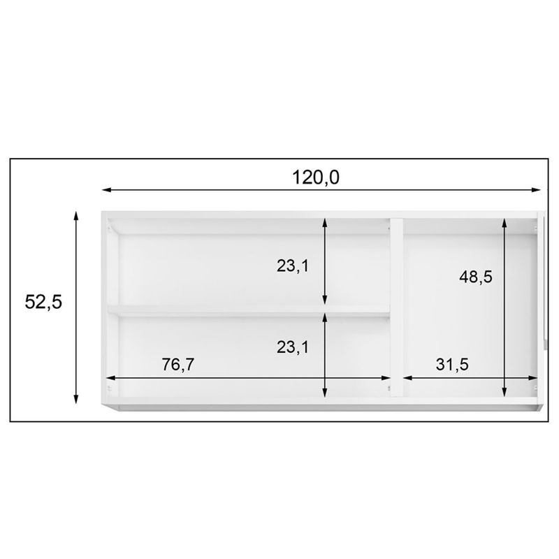armário aéreo bertolini evidence 3 portas branco 7009670