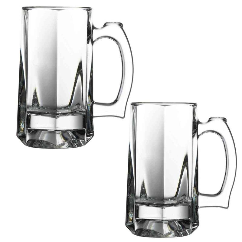 jogo de canecas 2 peças pasabahce 300ml vidro 46375
