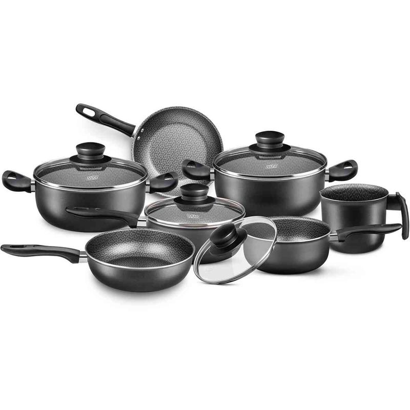 Jogo de Panelas 7 Peças Madri Grafite | Bemol