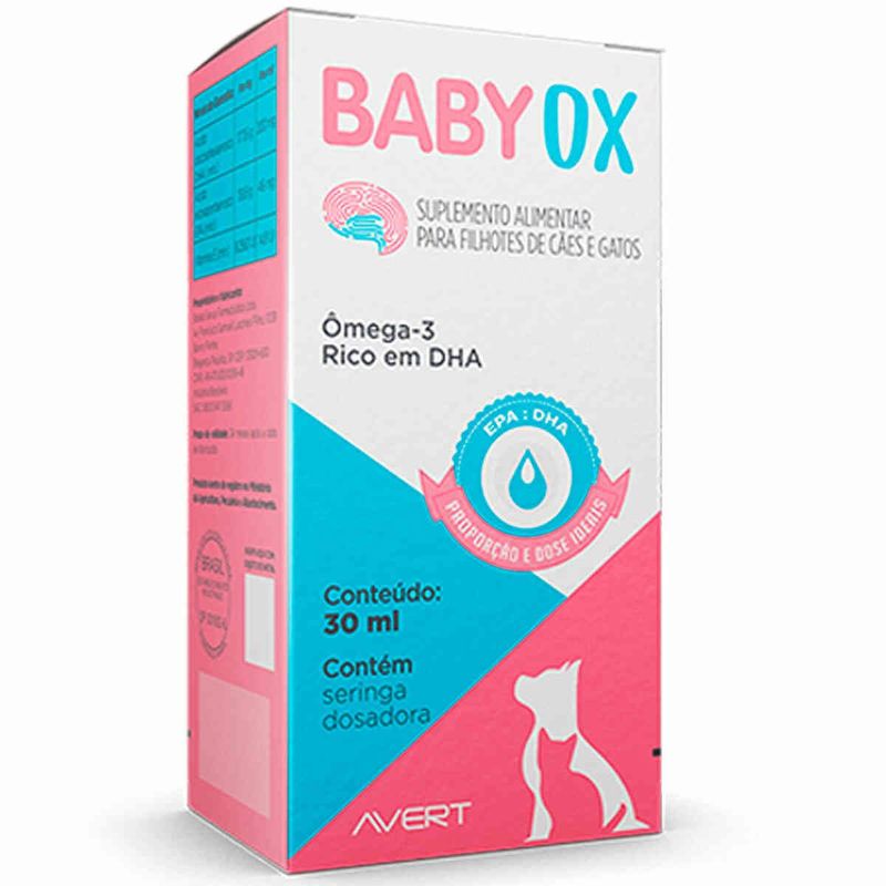 suplemento alimentar avert baby ox para cães e gatos filhotes 30ml (mp)