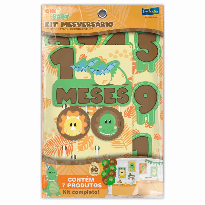 kit mesversário festcolor dino baby (mp)