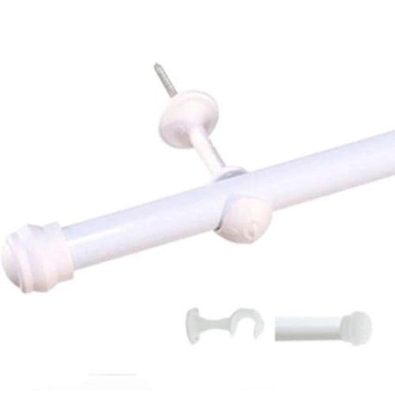 conjunto 5 peças varão para cortina garfox 1,5m branco