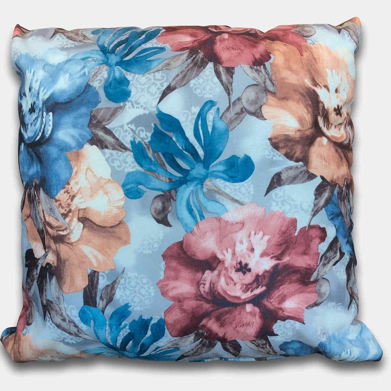 almofada marjom fibra siliconada 10x45x45 cor 18 estampa floral (mp)