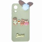 capinha de celular samsung a03 core pompom coelho nude (mp)