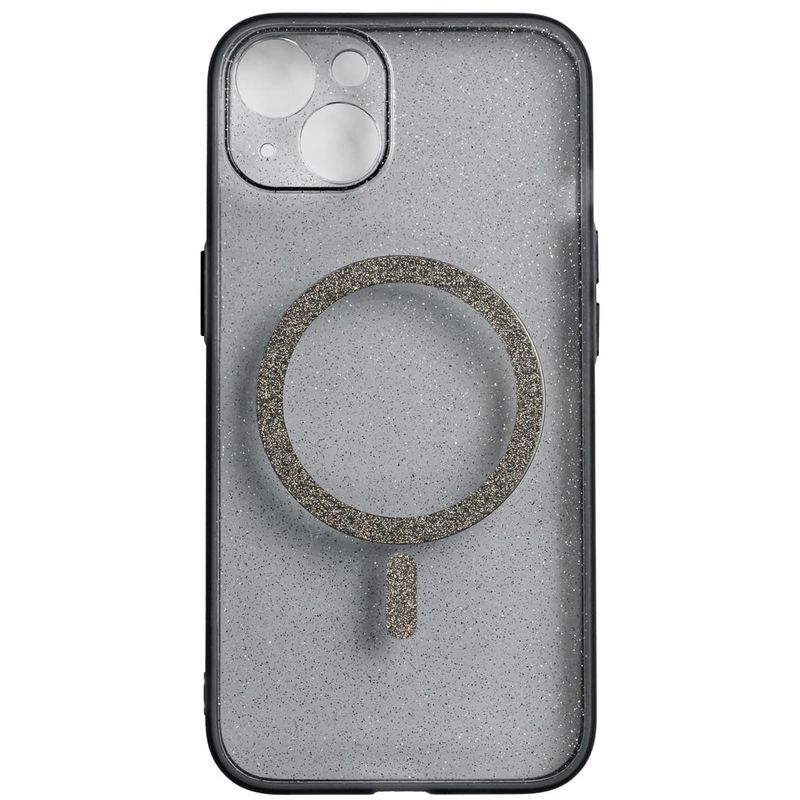 capinha de celular iphone 13 bibi cell preto transparente com glitter (mp)