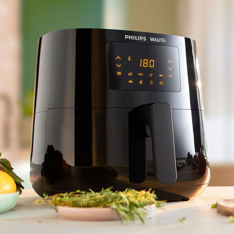 fritadeira philips walita air fryer 6,2 litros essential xl digital preta ri9270/90