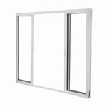 janela de correr em alumínio vidro liso 4 folhas 100x100cm soft branca - mgm (mp)