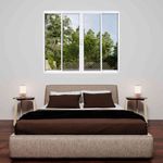 janela de correr em alumínio vidro liso 4 folhas 100x100cm soft branca - mgm (mp)
