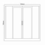 janela de correr mgm em alumínio vidro liso 4 folhas 100x120cm soft branca (mp)