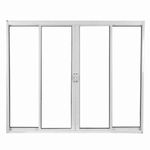 janela de correr em alumínio vidro liso 4 folhas 100x150cm soft branca - mgm (mp)
