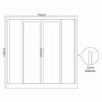 janela de correr em alumínio vidro liso 4 folhas 100x150cm soft branca - mgm (mp)