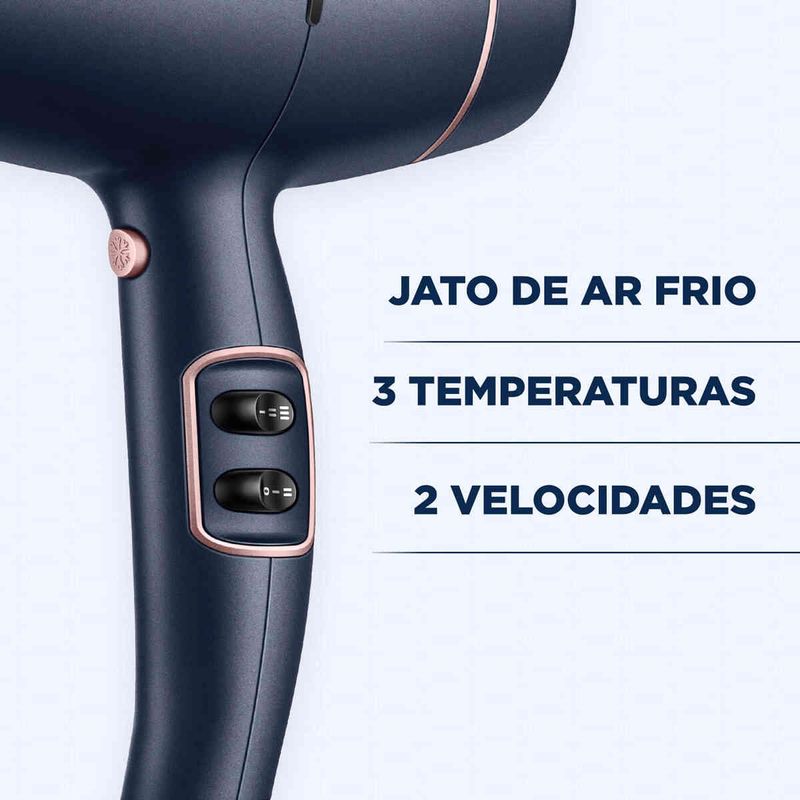 secador mondial infrared 2000w azul scp-01-ir