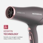 secador mondial 2000w grafite e rosê scn-11