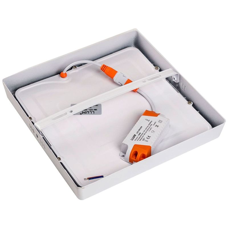 painel led bronzearte quadrado sobrepor bivolt 18w 6500k (mp)