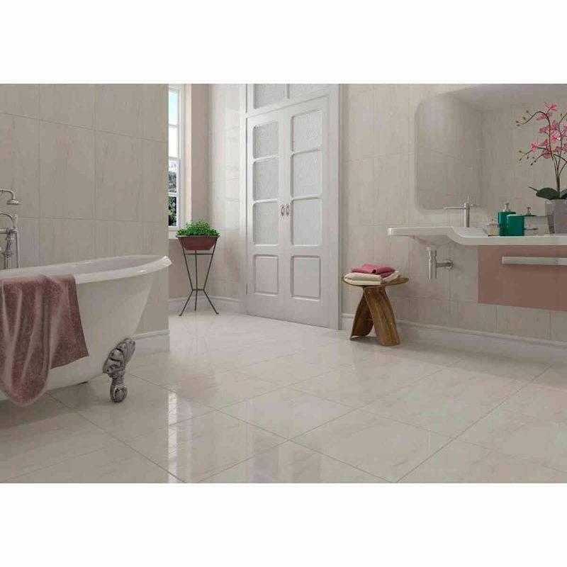 piso cerâmico bold brilhante 45x45cm bege caixa 2,32m² - incefra (mp)