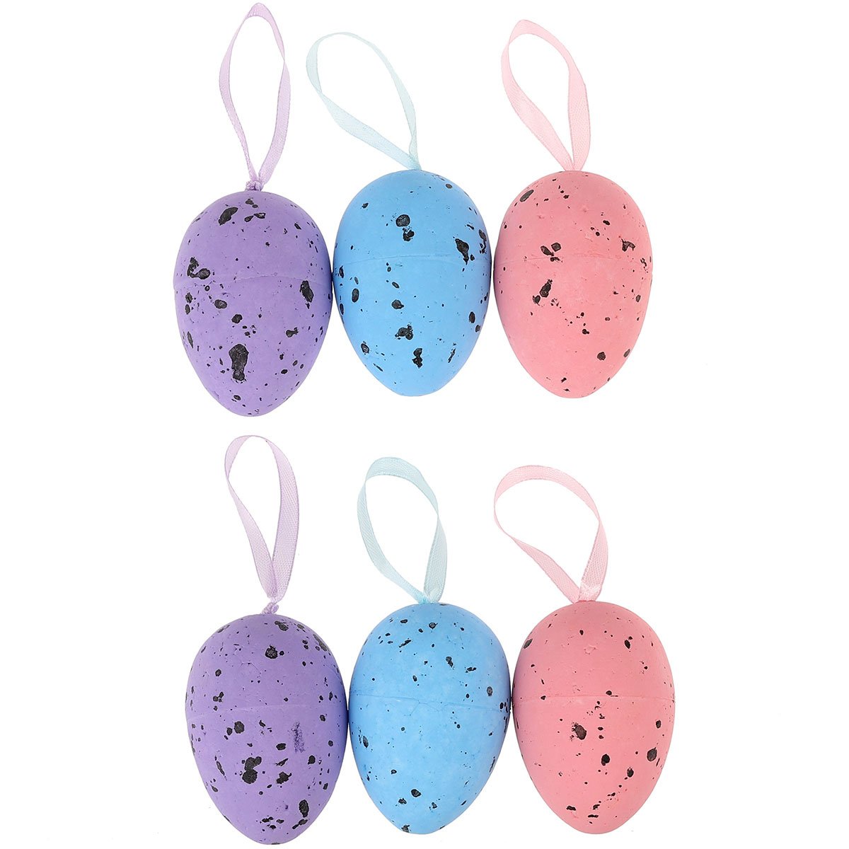 Ovinhos De Páscoa Silver Plastic Coloridos 7cm 6 Unidades Hp010 (MP)